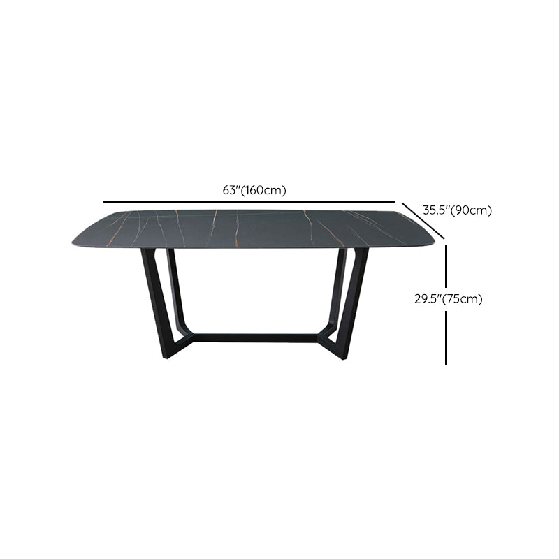 Industrial Metal Frame Dining Table Rectangle Outdoor Patio Table