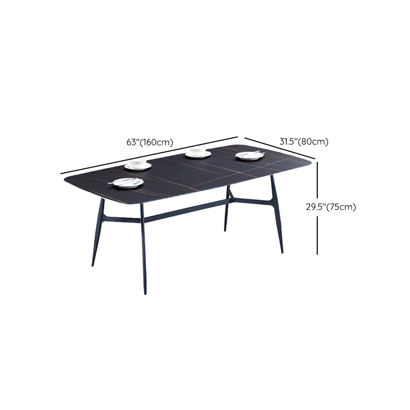 Industrial Metal Frame Dining Table Rectangle Outdoor Patio Table