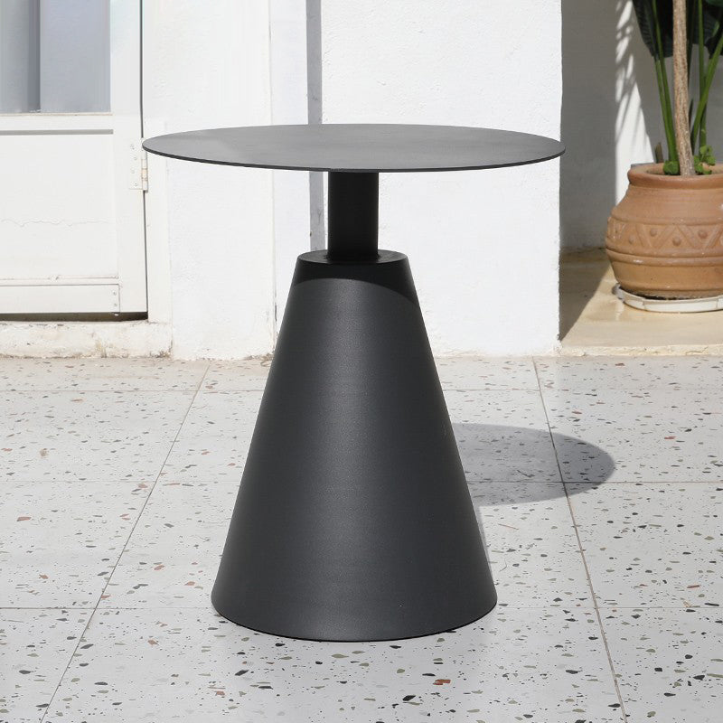 Industrial Aluminum Round Side Table 19.5"W X 19.5"D X 22"H Chat Table