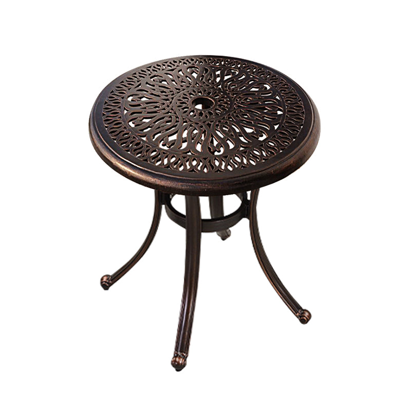 Aluminum Side Table Industrial Round Rust Resistant Patio Table