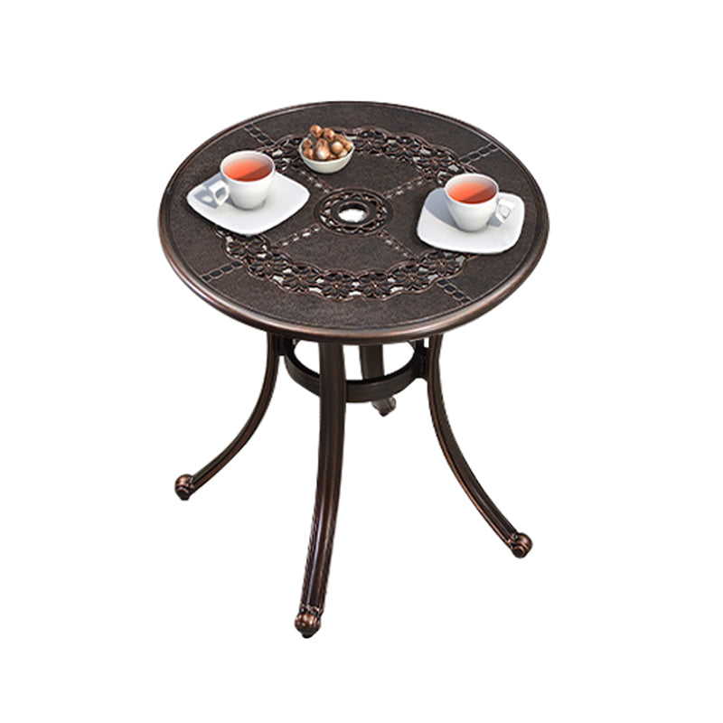 Aluminum Side Table Industrial Round Rust Resistant Patio Table