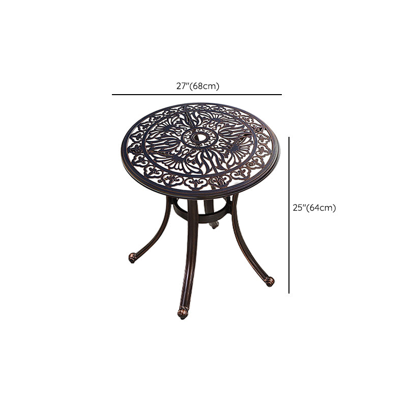 Aluminum Side Table Industrial Round Rust Resistant Patio Table