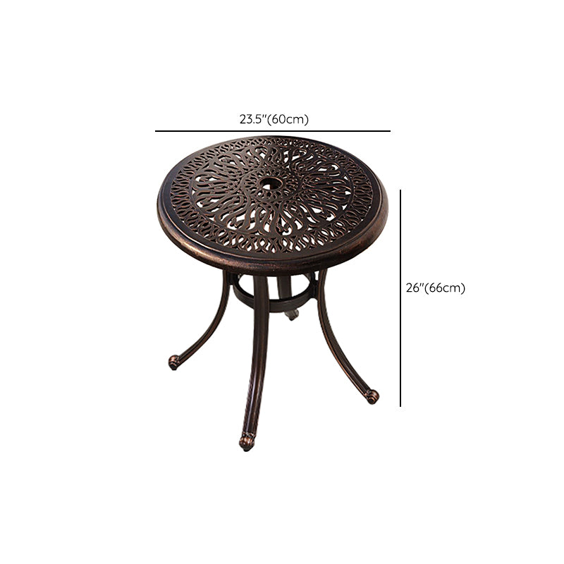 Aluminum Side Table Industrial Round Rust Resistant Patio Table