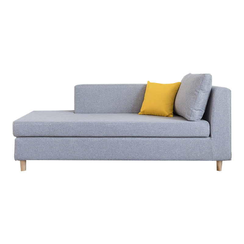 Scandinavian One Armed Wooden Accent Chair Square Arms Chaise
