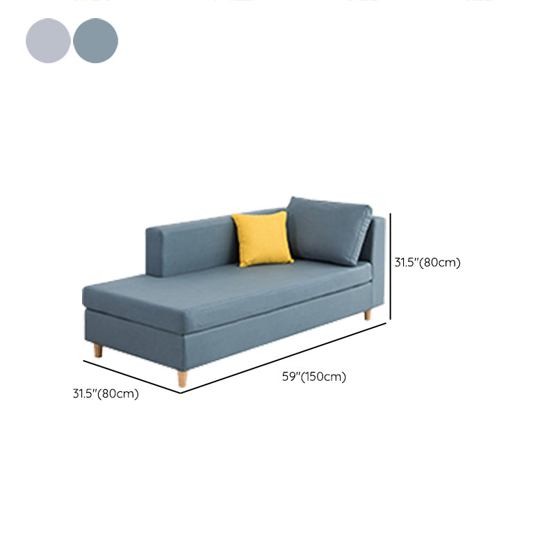 Scandinavian One Armed Wooden Accent Chair Square Arms Chaise