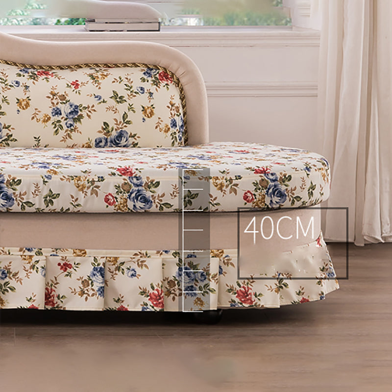 Traditional One Armed Accent Chair Fabric Rolled Arms Chaise