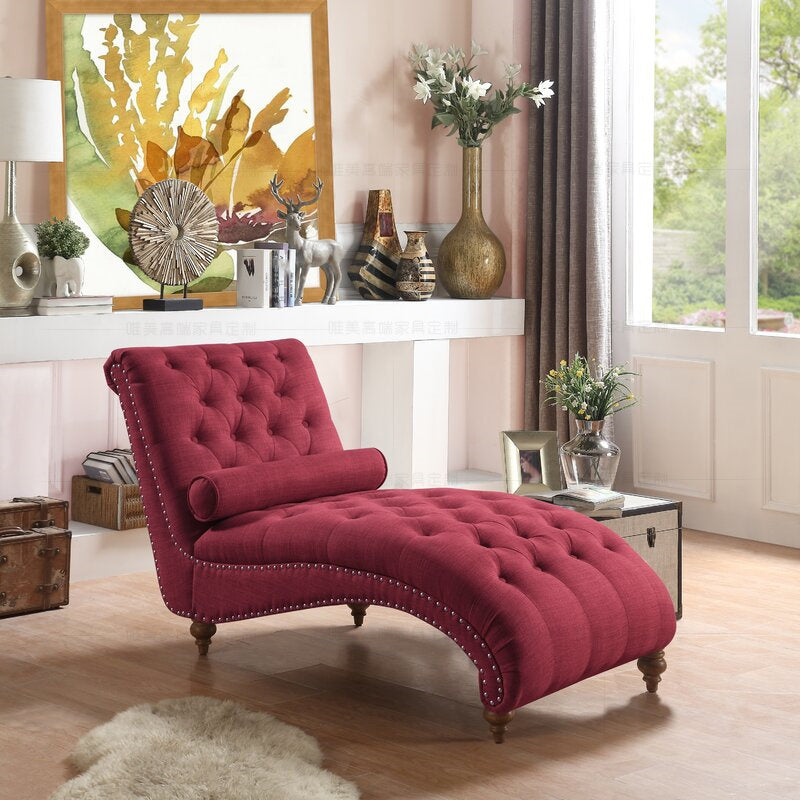 Modern Style Armless Chaise Living Room Faux Leather Chaise Lounge