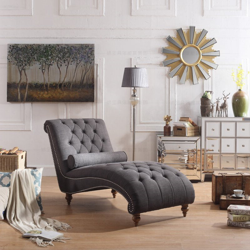 Modern Style Armless Chaise Living Room Faux Leather Chaise Lounge