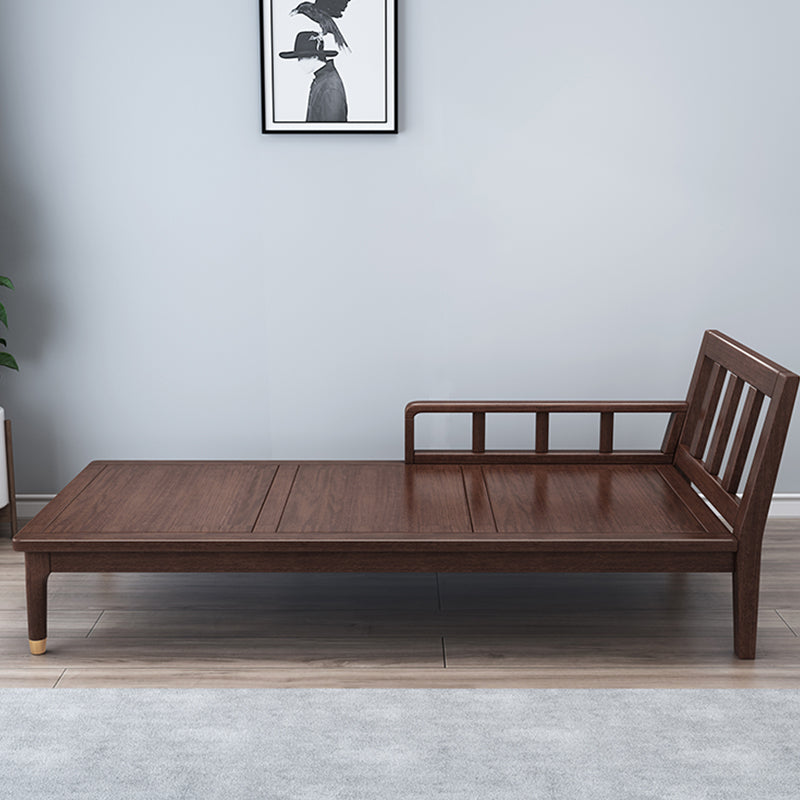 Traditional Living Room Linen Chaise Upholstered Chaise Lounge with Wooden Base