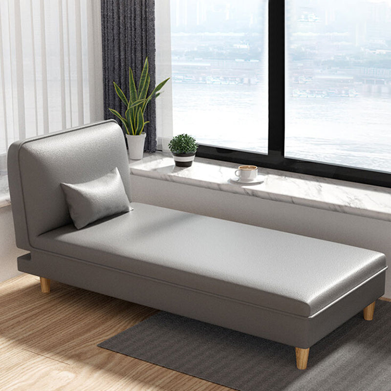 3-Position Scandinavian Chaise Lounge Couch Armless Chaise with Pillow