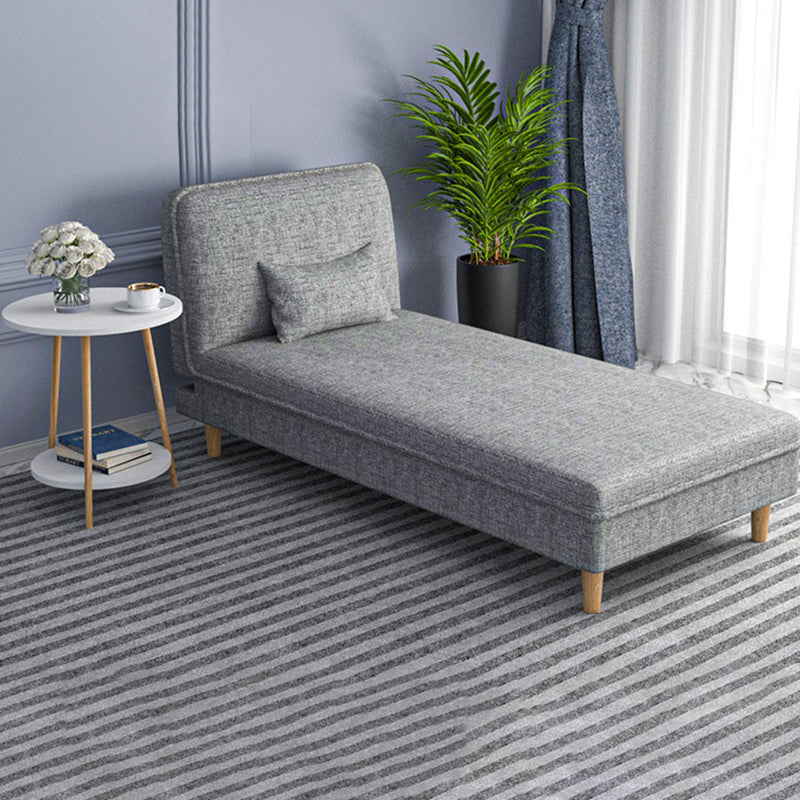 3-Position Scandinavian Chaise Lounge Couch Armless Chaise with Pillow