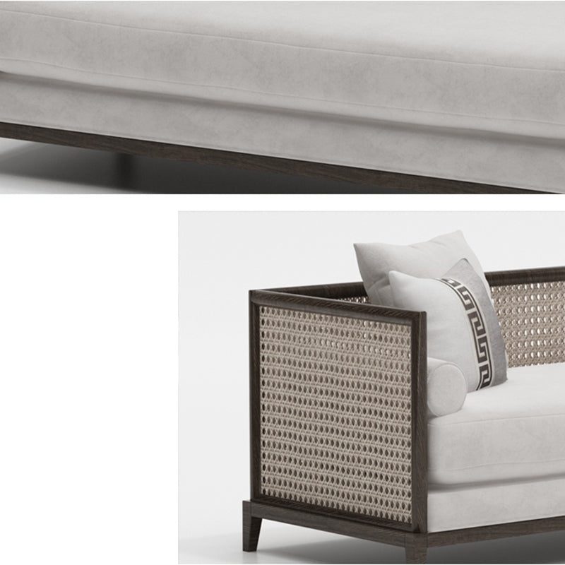 Traditional Living Room Chaise Solid Wood Chaise Lounge with Upholstered
