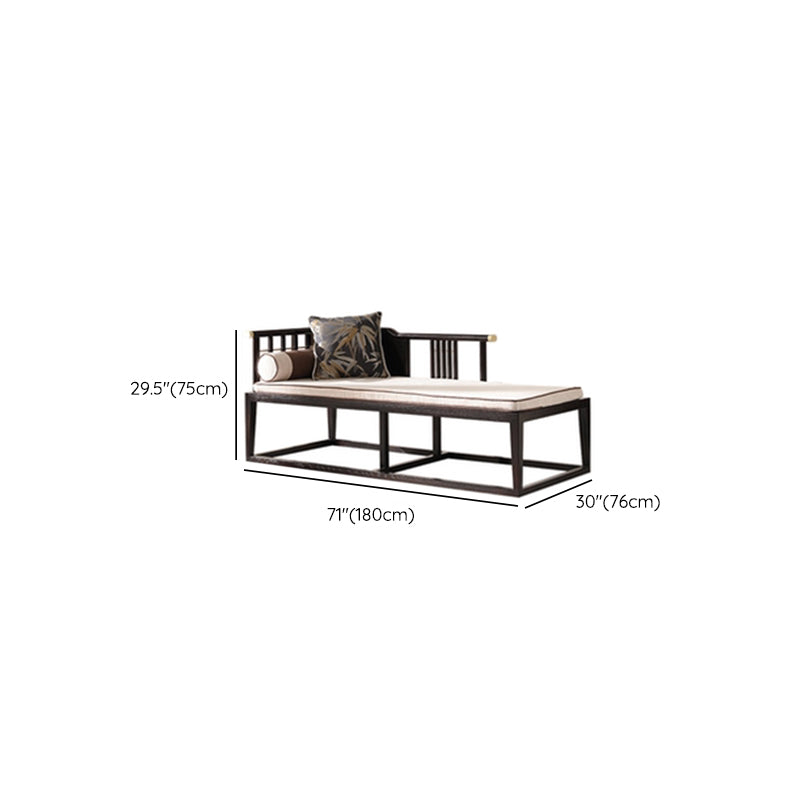 Traditional Living Room Chaise Solid Wood Chaise Lounge with Upholstered