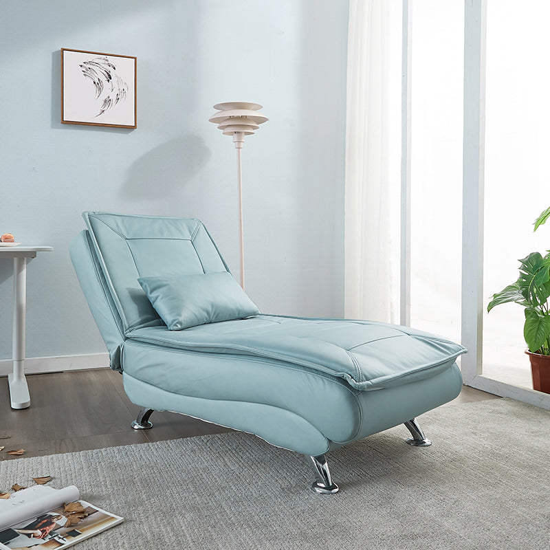 Modern Cushioned Chaise Lounge Leather Chaise with Armless for Living Room