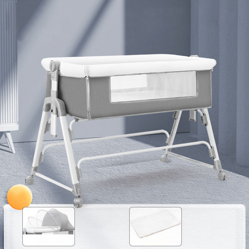 Modern Convertible Crib Cradle Height Adjustable Bedside Bassinet with Storage Shelf