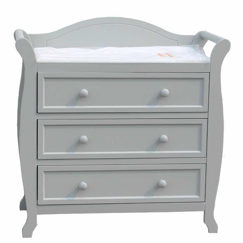 Pine Wooden Changing Table Dresser with Pad and Drawer Arch Top Changing Table