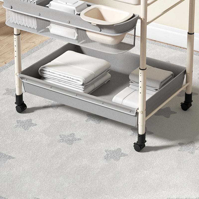 17.7" W Metal Changing Table with Shelf, Grey Changing Table