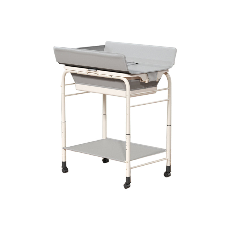 17.7" W Metal Changing Table with Shelf, Grey Changing Table