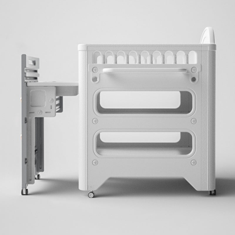 Modern Flat Top Changing Table with Storage White Changing Table with Bathtub and Basket