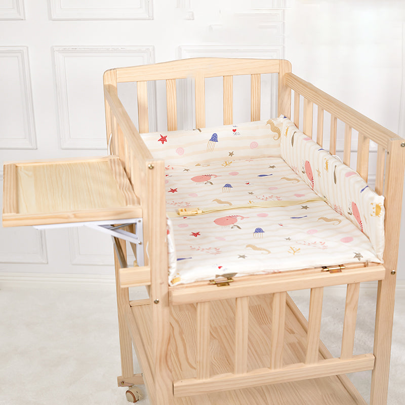 Home Changing Table Wooden Baby Changing Table with Safety Rails
