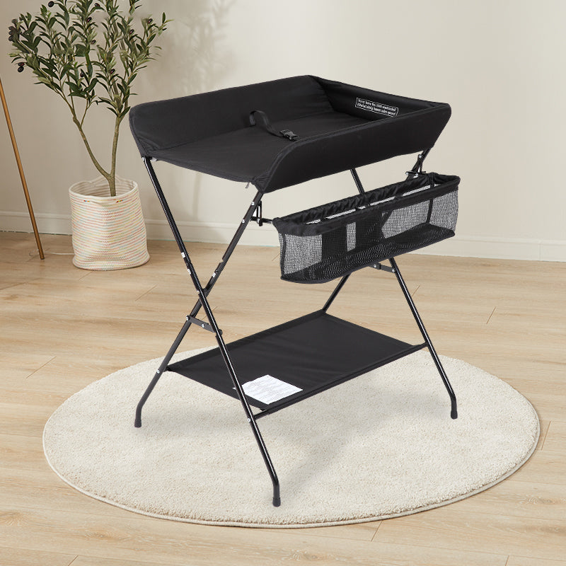 Modern Changing Table with Pad Metal Baby Changing Table with 4 Wheels
