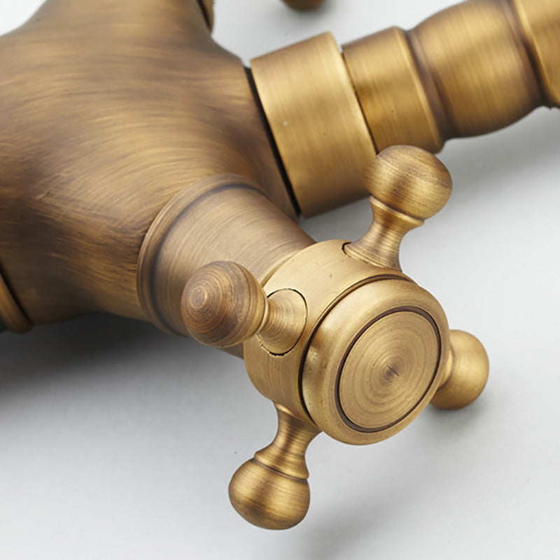 Deck Mounted Copper Roman Tub Faucet Double Handles Roman Tub Faucet Set