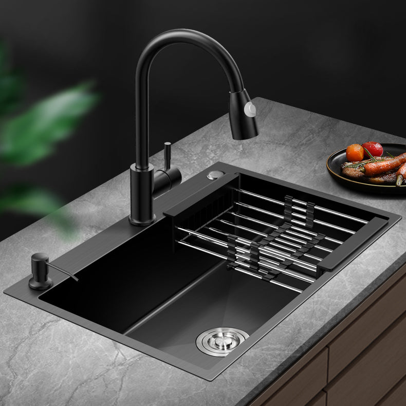 Modern Kitchen Bar Sink Stainless Steel with Drain Strainer Kit Workstation Ledge