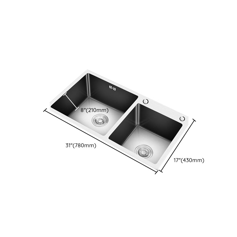 Modern Style Kitchen Sink Drop-In Kitchen Double Sink with Soundproofing