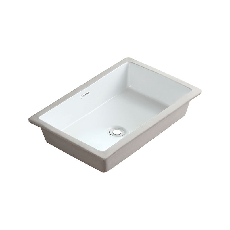 Traditional Undermount Bathroom Sink Porcelain with Overflow Basin Sink