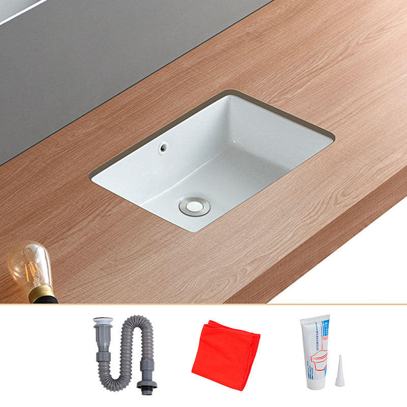 Traditional Undermount Bathroom Sink Porcelain with Overflow Basin Sink