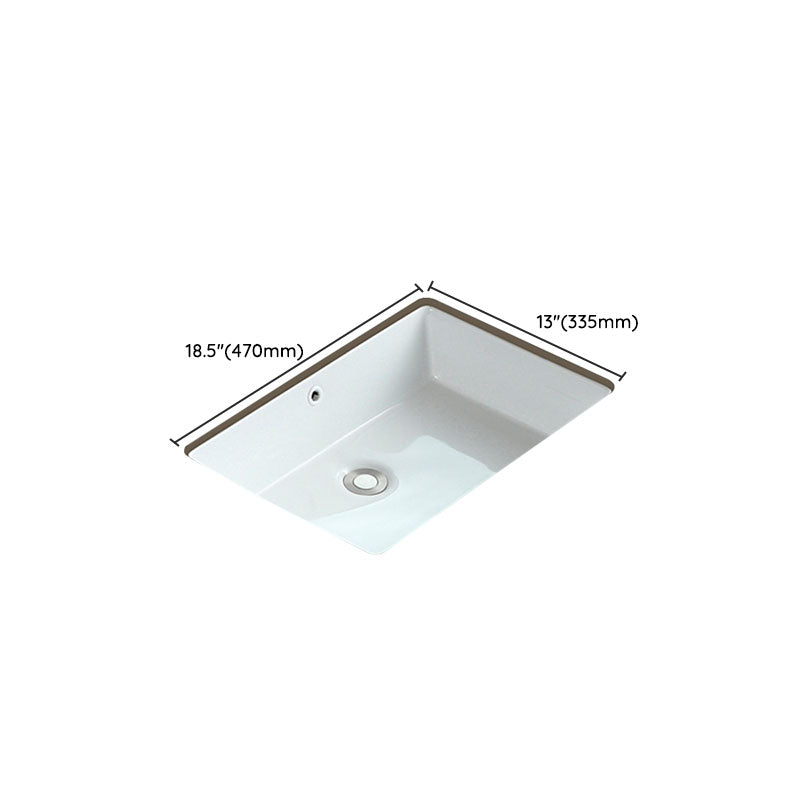 Traditional Undermount Bathroom Sink Porcelain with Overflow Basin Sink