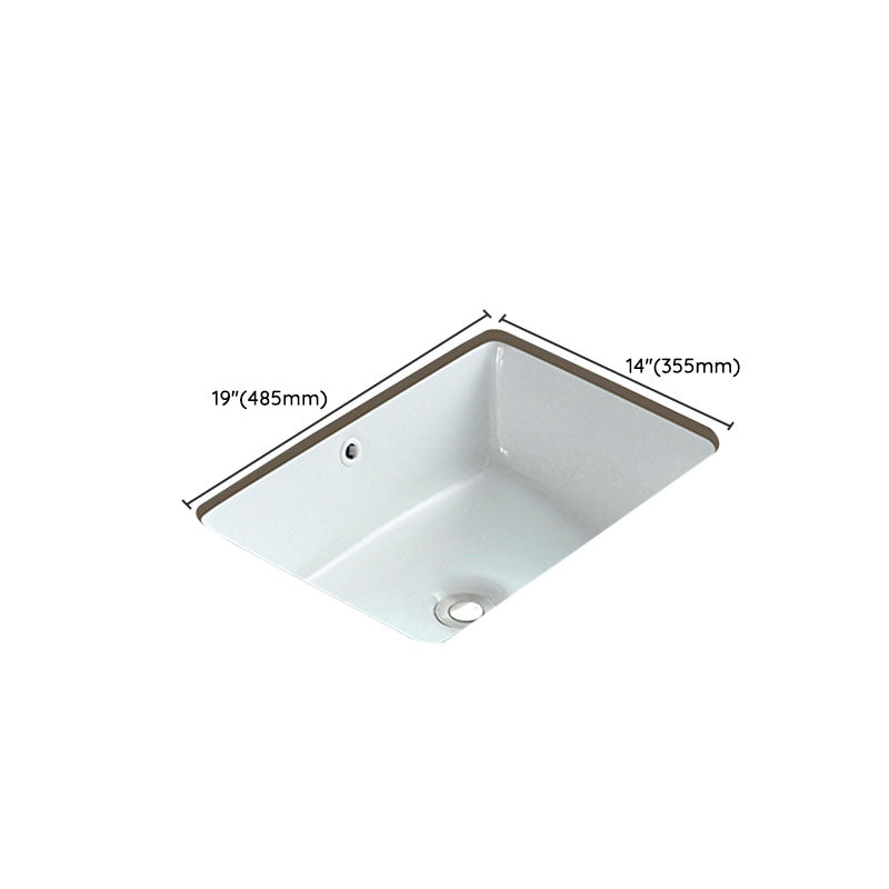 Traditional Undermount Bathroom Sink Porcelain with Overflow Basin Sink