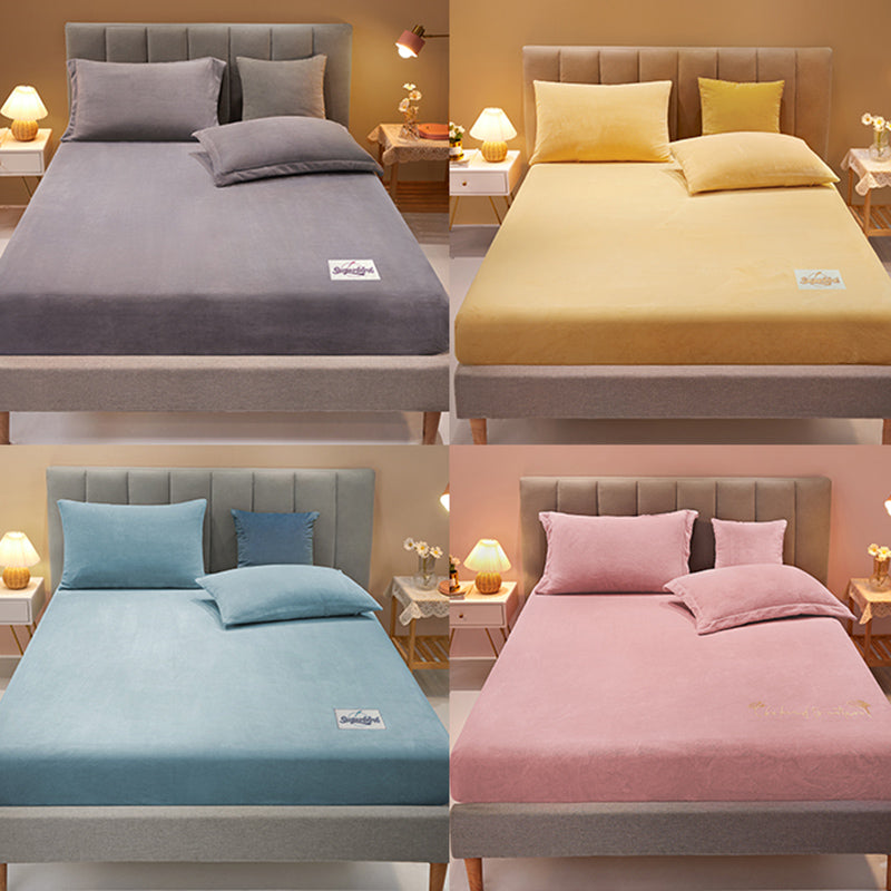 Polyester Bed Sheet Set Solid Color Extra Soft Bed Sheet Set