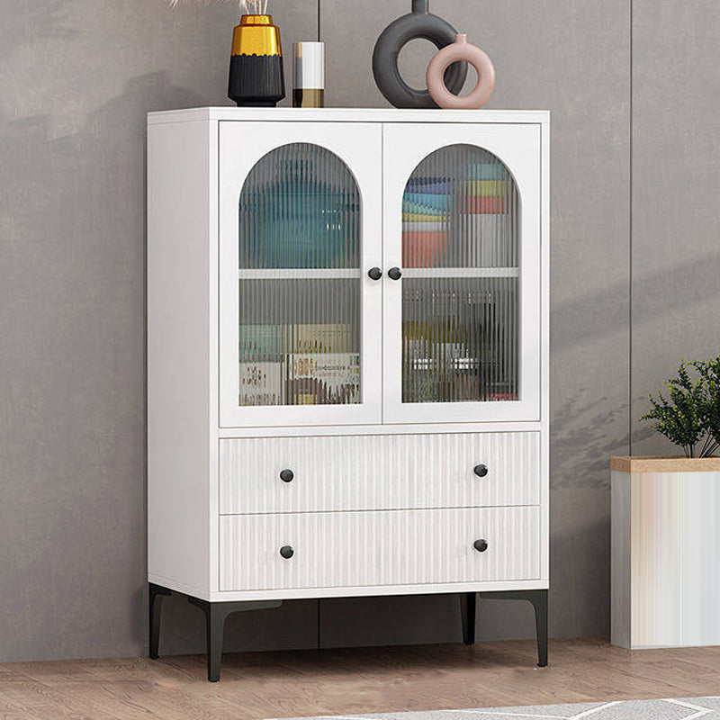 Contemporary Display Stand Wood Hutch Cabinet with Doors for Living Room