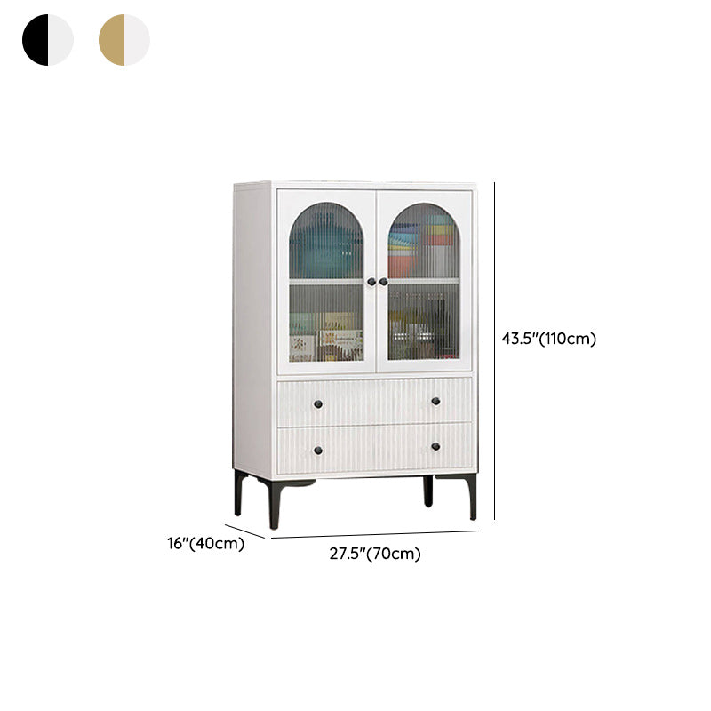 Contemporary Display Stand Wood Hutch Cabinet with Doors for Living Room