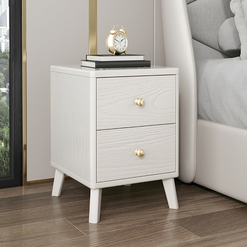 Contemporary Drawer Storage Night Table Rubberwood Accent Table Nightstand for Bedroom