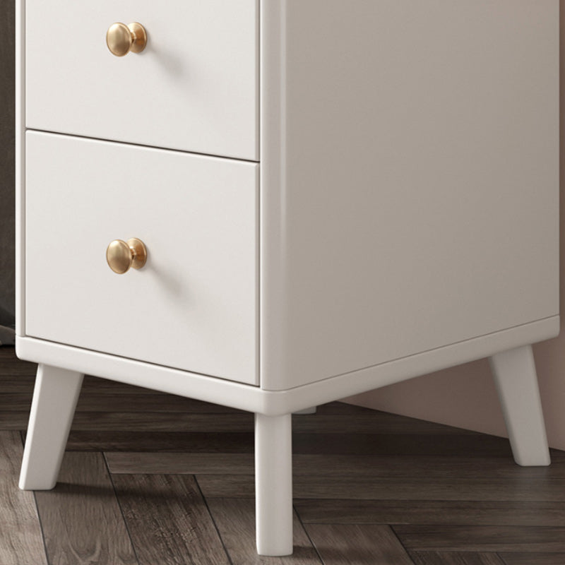 Contemporary Drawer Storage Night Table Rubberwood Accent Table Nightstand for Bedroom