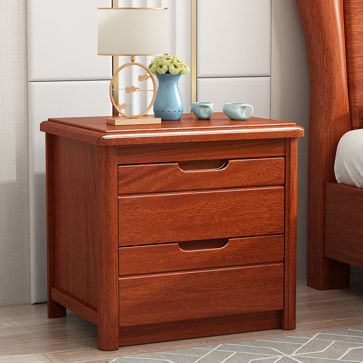 Contemporary Accent Table Nightstand Wood Storage Night Table with 2 Drawers