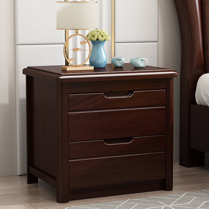 Contemporary Accent Table Nightstand Wood Storage Night Table with 2 Drawers