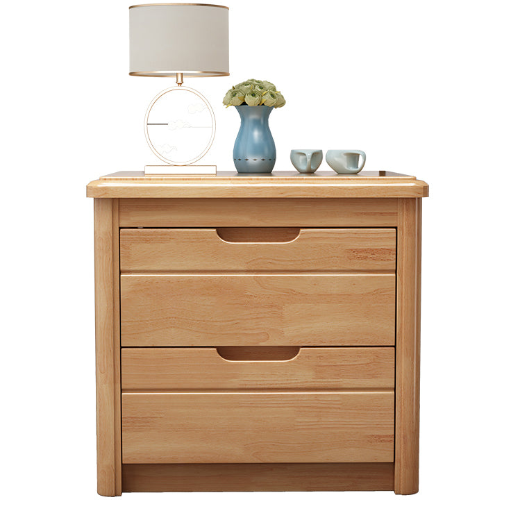 Contemporary Accent Table Nightstand Wood Storage Night Table with 2 Drawers