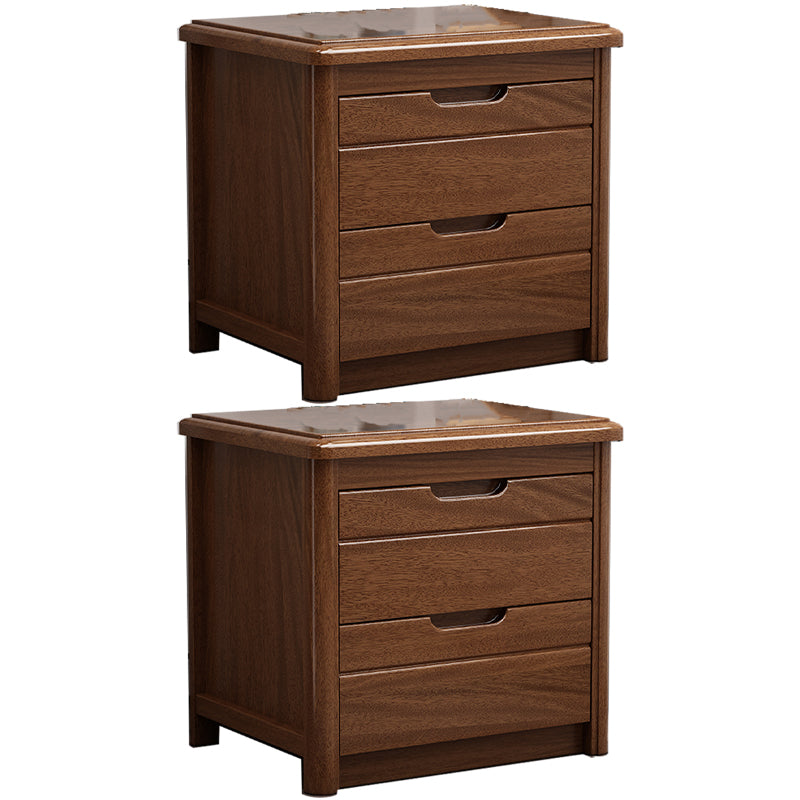 Contemporary Accent Table Nightstand Wood Storage Night Table with 2 Drawers