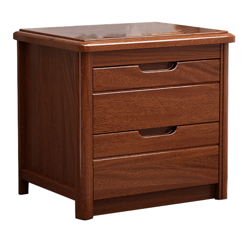 Contemporary Accent Table Nightstand Wood Storage Night Table with 2 Drawers