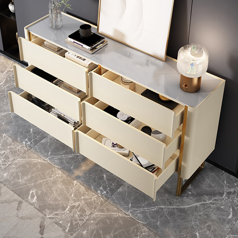 Stone Storage Chest Dresser Classic Glam Dresser with Drawers