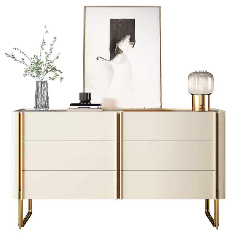Stone Storage Chest Dresser Classic Glam Dresser with Drawers
