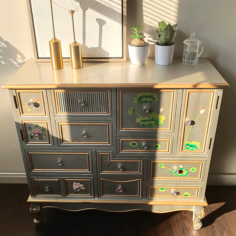 Coastal Storage Chest Dresser Engineered Wood Dresser with 9 Drawers