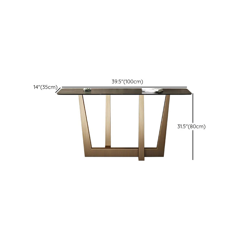 Modern Stone Rectangle End Table 1-shelf 31.5" Tall Accent Table