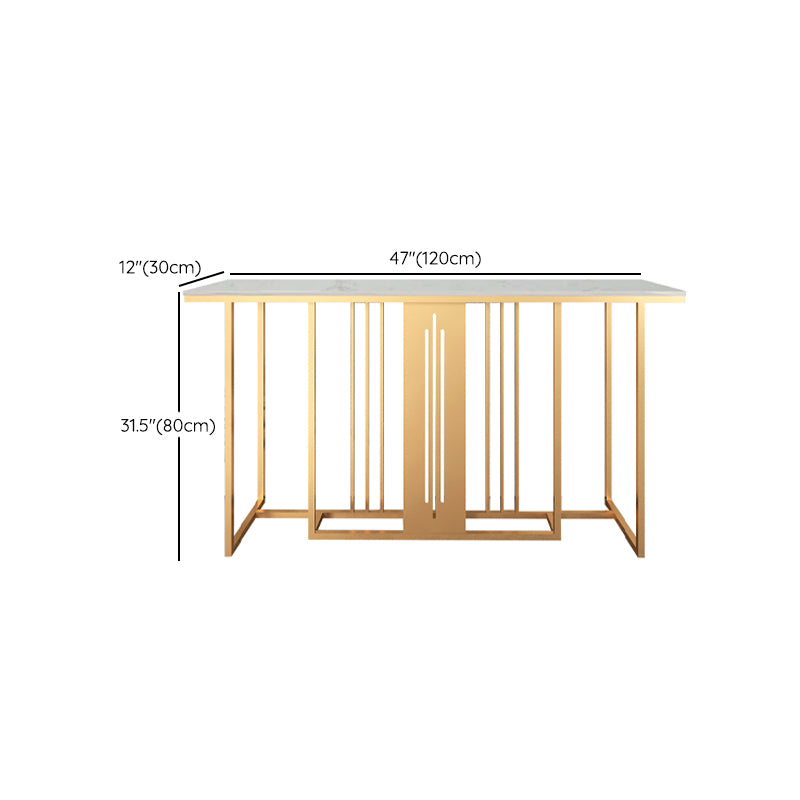 12 inch Wide Glam Console Table Rectangle Marble Accent Table