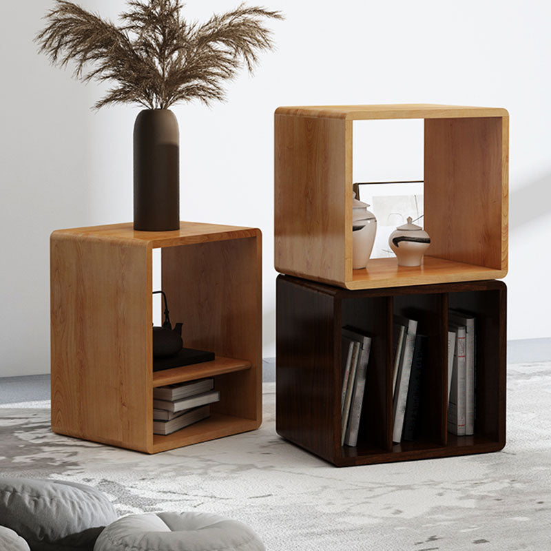 Open Back Cube Bookshelf Wood Contemporary Bookcase for Home