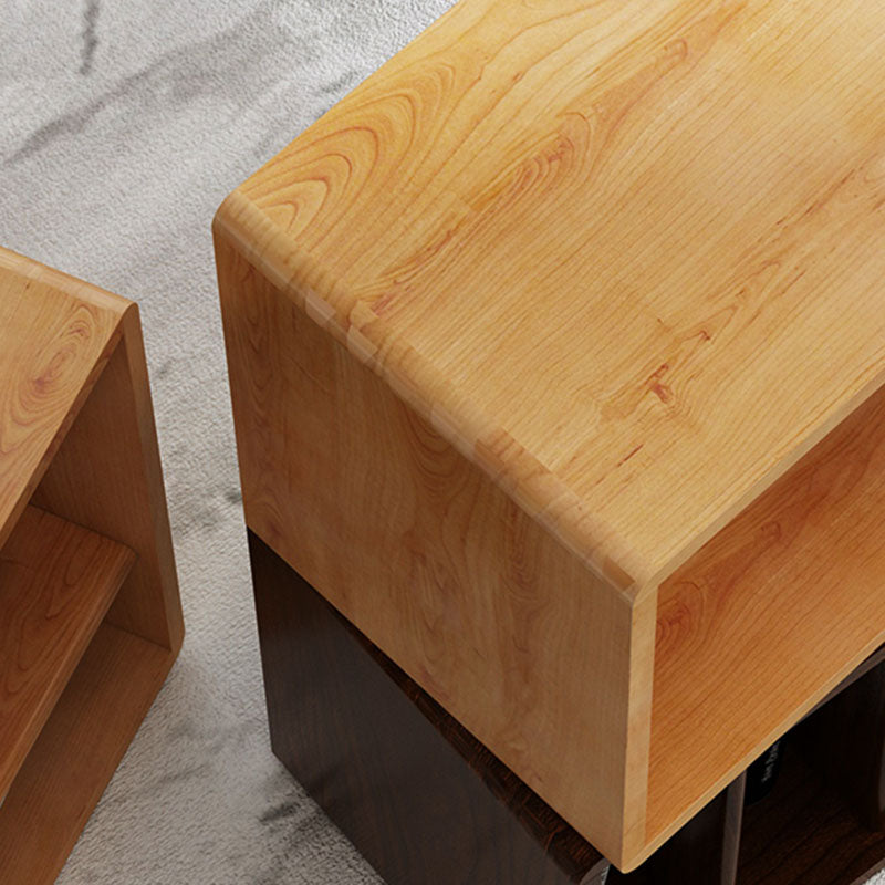 Open Back Cube Bookshelf Wood Contemporary Bookcase for Home