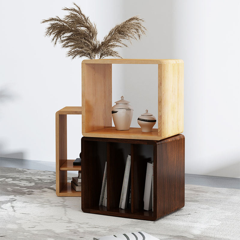 Open Back Cube Bookshelf Wood Contemporary Bookcase for Home